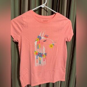 Cat & Jack Pink Giraffe Graphic Short Sleeve Tee